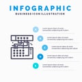 Analog, Connection, Device, Module, Sound Line icon with 5 steps presentation infographics Background