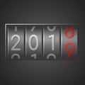 Analog counter of New Year 2019. Vector illustration. Royalty Free Stock Photo