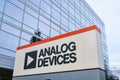 Analog Devices logo and sign at Silicon Valley campus.