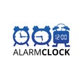 analog and digital alarm clock vector logo design illustration Royalty Free Stock Photo