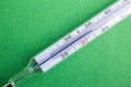 Analog mercury thermometer with 37,7 ÃÂ°C of temperature, fever, flu, corona virus, covid19