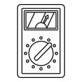 Analog multimeter icon, outline style