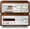 Analog Music Stereo Audio Compact Cassette Deck with Amplifier v Royalty Free Stock Photo