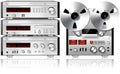 Analog Music Stereo Audio Components Vintage Rack Royalty Free Stock Photo