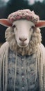 Analog Sheep Portrait: Victorian-inspired Knitwear And Soft-focus Aesthetics