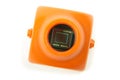 Small CMOS camera sensor inside analog drone FPV camera