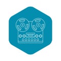 Analog stereo open reel tape deck recorder icon