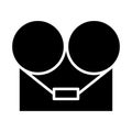 Analog stereo open reel tape deck recorder icon. Vector