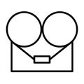 Analog stereo open reel tape deck recorder icon. Vector