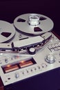 Analog Stereo Open Reel Tape Deck Recorder Spool Closeup Royalty Free Stock Photo