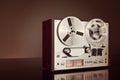 Analog Stereo Open Reel Tape Deck Recorder Vintage Closeup Royalty Free Stock Photo