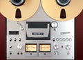 Analog Stereo Open Reel Tape Deck Recorder VU Meter Closeup Royalty Free Stock Photo