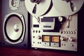 Analog Stereo Open Reel Tape Deck Recorder VU Meter Device Royalty Free Stock Photo