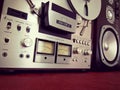 Analog Stereo Open Reel Tape Deck Recorder VU Meter Royalty Free Stock Photo