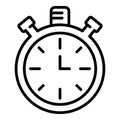 Analog stopwatch icon, outline style