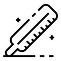 Analog thermometer icon, outline style