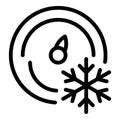 Analog thermometer icon, outline style