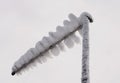 Analog tv antenna covered with snow Royalty Free Stock Photo