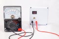 Analog voltmeter is combines several measurement functions Royalty Free Stock Photo