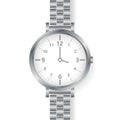 Analog watch mens wristwatch on white background.