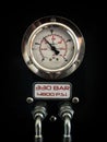 Analogous gauge in scuba tank compressor Royalty Free Stock Photo