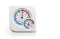 Analogue home thermometer and hygrometer in a white background Royalty Free Stock Photo