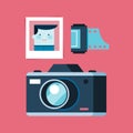 Analogue photography equipment, camera, photo and film