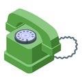 Analogue telephone icon isometric vector. Stereo device