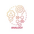 Analogy red gradient concept icon