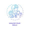 Analyse your skills concept icon