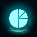 Analysis, analytics neon icon - Vector. Blue neon illustration. Analysis, analytics neon icon - Vector. Infographic concept vector Royalty Free Stock Photo