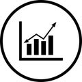 Analysis, chart, graphical, report icon. Black vector graphics Royalty Free Stock Photo