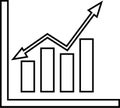 Analysis, chart, graphical, report icon. Outline vector graphics Royalty Free Stock Photo