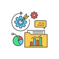 Analysis color line icon. Analytics and graph, chart. Sign for web page, app. UI UX GUI design element. Editable stroke Royalty Free Stock Photo