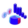 Analysis customer market icon, isometric style