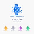 Analysis, data, datum, processing, reporting 5 Color Glyph Web Icon Template isolated on white. Vector illustration Royalty Free Stock Photo