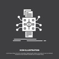 Analysis, data, datum, processing, reporting Icon. glyph vector symbol for UI and UX, website or mobile application Royalty Free Stock Photo