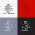 Analysis, data, datum, processing, reporting Icon Over Various Background. Line style design, designed for web and app. Eps 10 Royalty Free Stock Photo