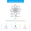 Analysis, data, information, research, science Business Flow Chart Design with 3 Steps. Line Icon For Presentation Background Royalty Free Stock Photo