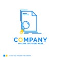 Analysis, document, file, find, page Blue Yellow Business Logo t