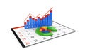 Analysis of financial data in charts - modern graphical overview of statistics Royalty Free Stock Photo