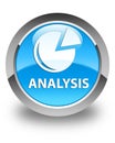 Analysis (graph icon) glossy cyan blue round button Royalty Free Stock Photo
