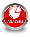 Analysis (graph icon) glossy red round button Royalty Free Stock Photo