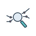 Color illustration icon for Analysis, inquiry and reasoning