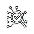 Analysis, icon in line design. Analysis, data, insight, research, evaluate, information, breakdown on white background