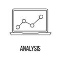 Analysis icon or logo line art style. Royalty Free Stock Photo