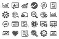Analysis icons. Charts, Reports and Graphs. Vector Royalty Free Stock Photo