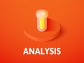 Analysis isometric icon, isolated on color background Royalty Free Stock Photo