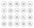 Analysis line icons. Charts, Reports and Graphs. Royalty Free Stock Photo