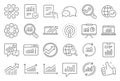 Analysis line icons. Charts, Reports and Graphs. Vector Royalty Free Stock Photo